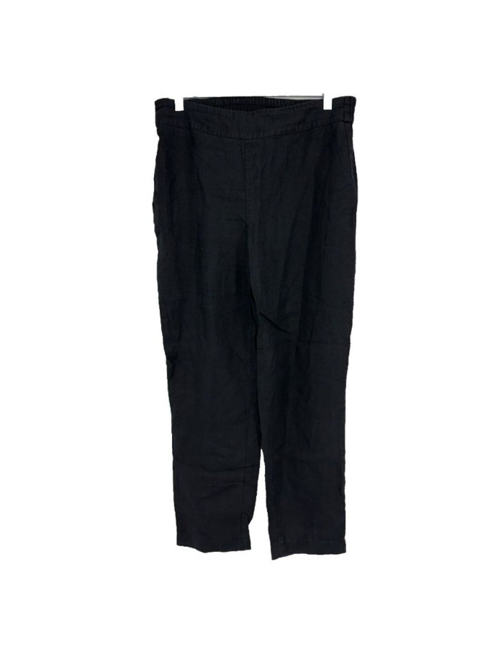 Eileen Fisher Women XS 100% Organic Linen Pant Black Pull On Stretch Breathable